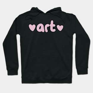 Cute pink art typography design with hearts Hoodie